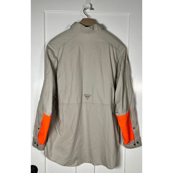 Columbia PHG Omni Shade Mens Shirt Tan Orange Size LARGE Long Sleeve - Picture 2 of 16